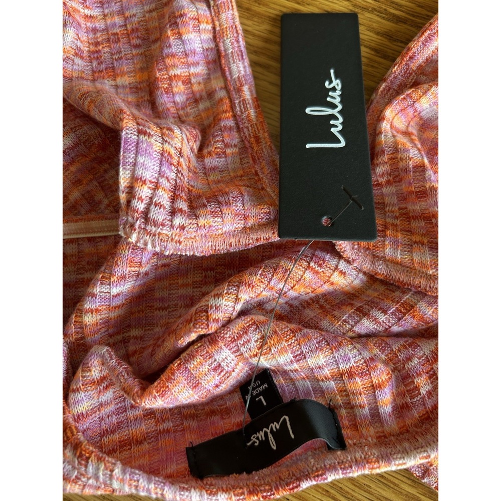 Lulu Boutique Women's Striped Halter Top Size Large NWT Summer Retro